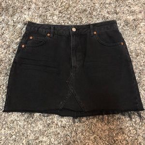 Women’s Black Distress Denim Skirt
